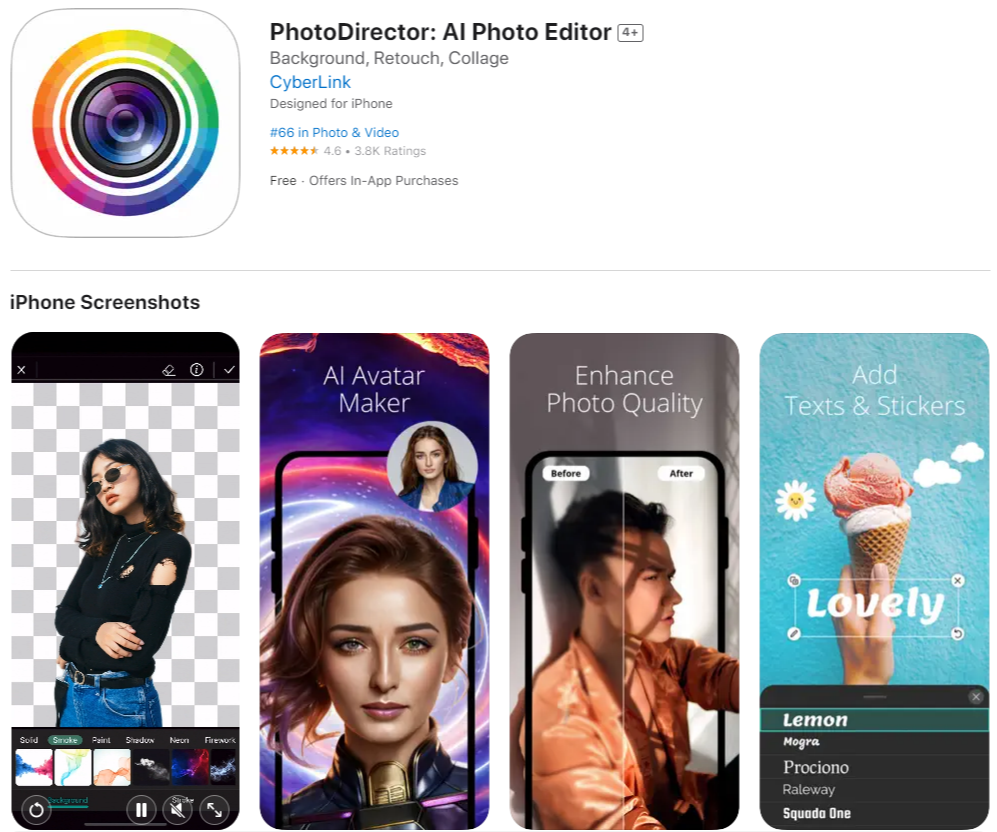 PhotoDirector App Store